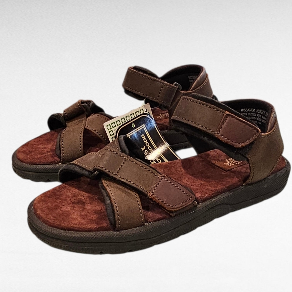 Pacific Crest Sunset Beach Ankle Strap Brown Leather Sandals Size 7